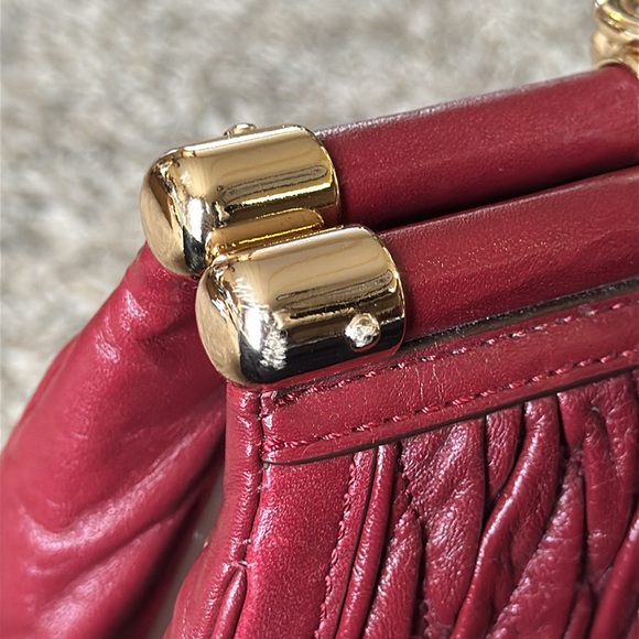 Coach Madison Satchel Bag Gathered Leather Brick Red - Picture 13 of 15